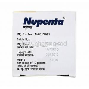 Nupenta, Pantoprazole box side