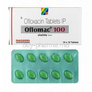 Oflomac, Ofloxacin 100mg box and tablets