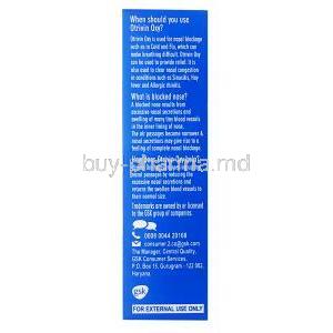 Otrivin Oxy Fast Relief Adult Nasal Spray, box side presentation