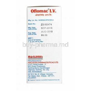 Oflomac I.V Infusion, Ofloxacin manufacturer