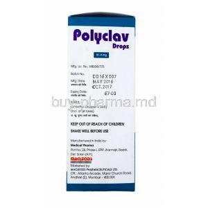 Polyclav Oral Drops, Amoxicillin and Clavulanic Acid manufacturer