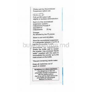 Polypod Oral Drops, Cefpodoxime 25mg composition