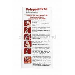Polypod CV Dry Syrup,  Cefpodoxime and Clavulanic Acid directions for use