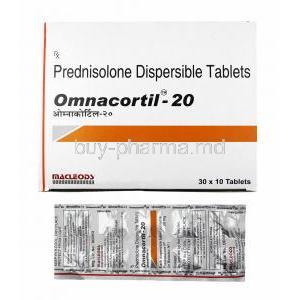 Omnacortil, Prednisolone 20mg box and tablets