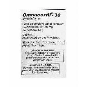 Omnacortil, Prednisolone 30mg composition