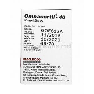 Omnacortil, Prednisolone 40mg manufacturer