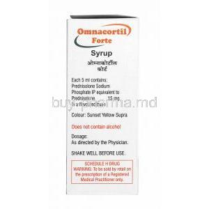 Omnacortil Forte Syrup, Prednisolone composition