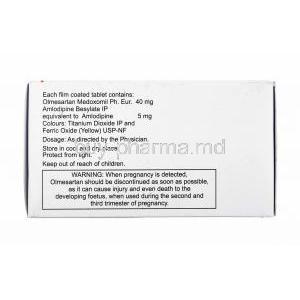 Olmesar A, Olmesartan and Amlodipine 40mg composition