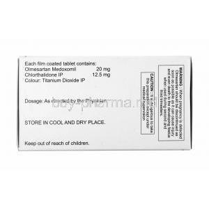 Olmesar CH, Olmesartan and Chlorthalidone 20mg composition