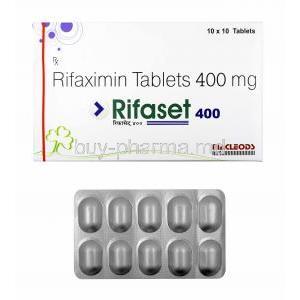 Rifaset, Rifaximin 400mg box and tablets