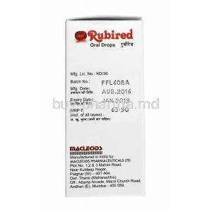 Rubired Oral Drops, Iron, Folic Acid and Cyanocobalamin manufacturer