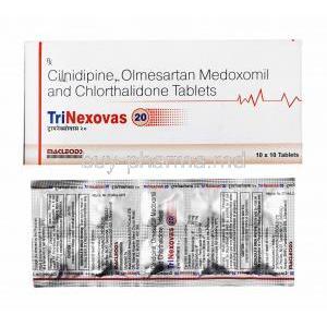 Trinexovas, Olmesartan/ Cilnidipine/ Chlorthalidone