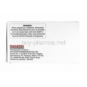 TriOlmesar, Olmesartan, Amlodipine and Hydrochlorothiazide 40mg manufacturer