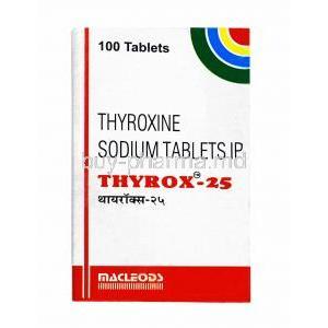 Thyrox, Thyroxine Sodium 25mcg box