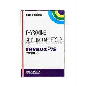 Thyrox, Thyroxine Sodium 75mcg box