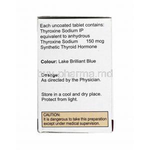 Thyrox, Thyroxine Sodium 150mcg composition