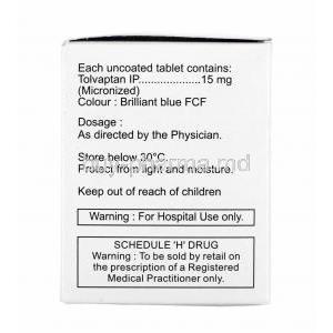 Tolvamac, Tolvaptan 15mg composition