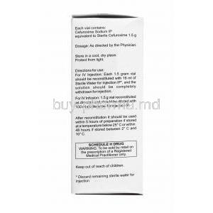 Stafcure Injection, Cefuroxime 1.5g composition