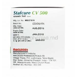 Stafcure CV, Cefuroxime and Clavulanic Acid 500mg manufacturer