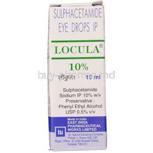 Locula,  Sulphacetamide Sodium 10% 10 Ml Eye Drops Box
