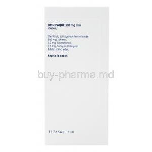 Omnipaque, Iohexol, 100ml Vial 300mg, box side