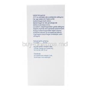 Omnipaque, Iohexol, 100ml Vial 300mg, box side view with information