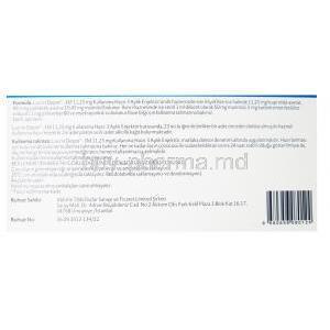 Lucrin Depot, Leuprorelin acetate, Vial 11.25mg, box back view with information
