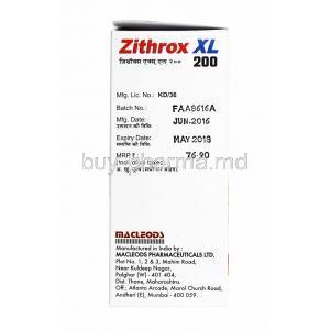 Zithrox XL Oral Suspensionicon, Azithromycin 200mg manufacturer