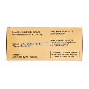 Urdohep, Ursodiol Ursodesoxycholic Acid 150mg composition