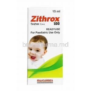 Zithrox Oral Suspensionicon, Azithromycin 100mg box