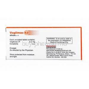 Voglimac, Voglibose 0.2mg composition