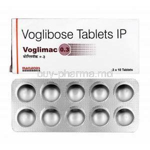 Voglimac, Voglibose 0.3mg box and tabletsjpg