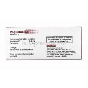 Voglimac, Voglibose 0.3mg composition