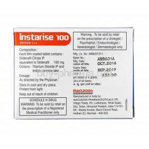 Instarise, Sildenafil 100mg composition