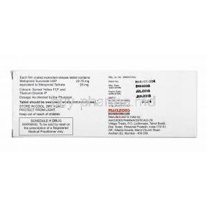 XM-Beta, Metoprolol Succinate 25mg composition