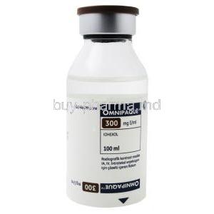 Omnipaque, Iohexol, 100ml Vial 300mg, Vial front view with information