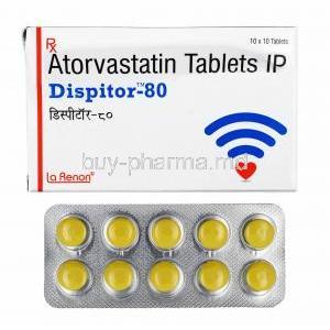 Dispitor, Atorvastatin 80mg box and tablets