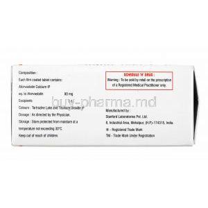 Dispitor, Atorvastatin 80mg composition