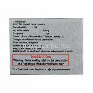 Sertagress, Sertraline 50mg composition