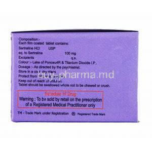 Sertagress, Sertraline 100mg composition