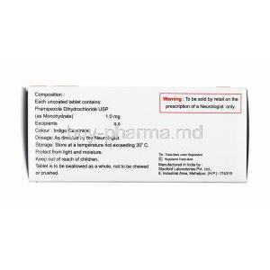 Pexopram, Pramipexole 1mg composition