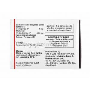 Laformin-G, Glimepiride and Metformin 1mg composition