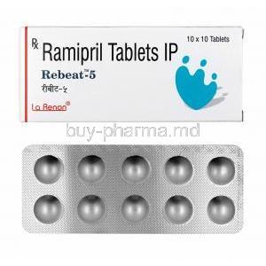Rebeat, Ramipril 5mg box and tablets