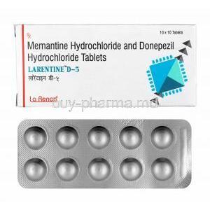 Larentine-D, Donepezil and Memantine 5mg box and tablets