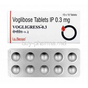 Vogligress, Voglibose 0.3mg box and tablets