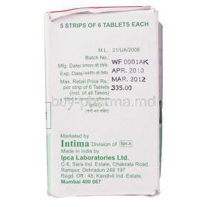 Larimef, Generic Lariam,  Mefloquine 250 Mg Box Manufacturer Information