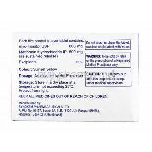 Myocyst-M, Metformin and Myo-Inositol composition