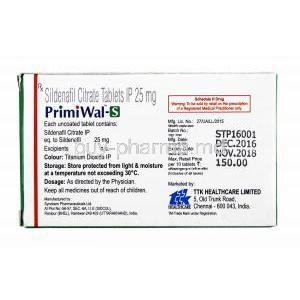 Primiwal-S, Sildenafil 25mg manufacturer