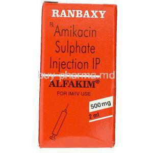 Alfakim, Generic Amikin,  Amikacin 500mg 2 Ml  Box