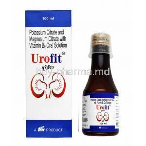 Urofit Oral Solution, Potassium Citrate/ Magnesium Citrate/ Vitamin B6